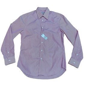 Gitman Brothers Marina Stripe Button Up Shirt Size 15 x 33 Made in USA NEW TAG